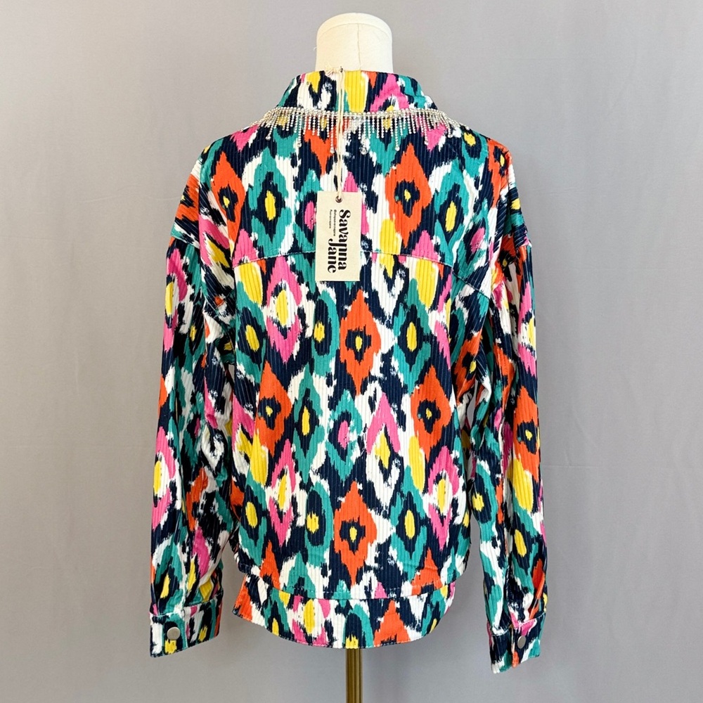 Savanna Jane Multicolor Patterned Jacket NWT - image 3